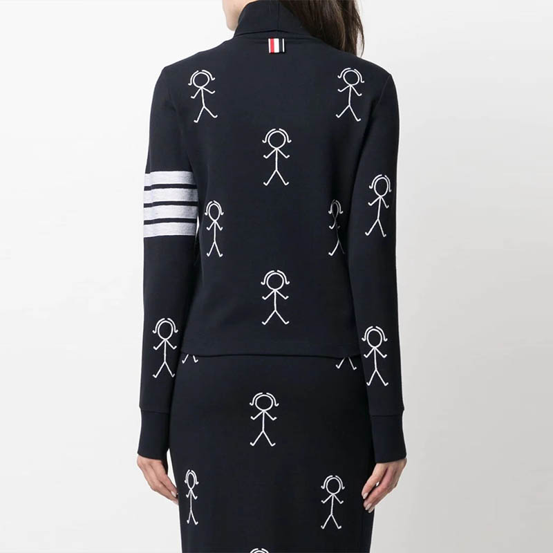 (Women) Thom Browne FW21 4-Bar Mrs. Thom Logo High-Neck Sweatshirt Navy Blue FJS098E-00050-415 圖 6