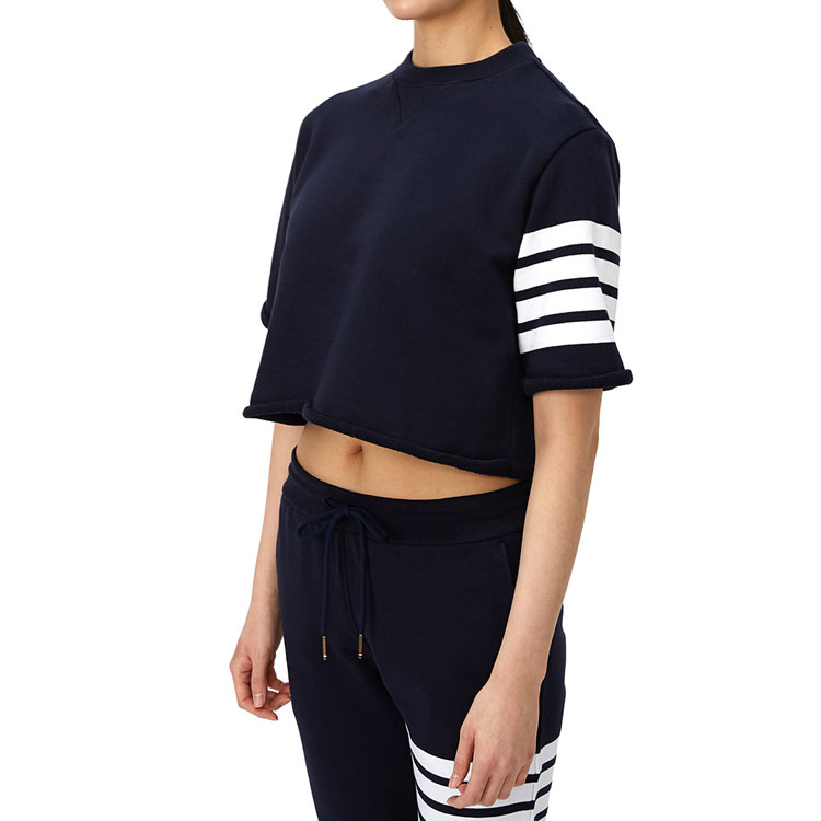 Purchase (W) 汤姆布朗 FW21 四道杠条纹海军蓝圆领T恤 FJS027A-00535-415