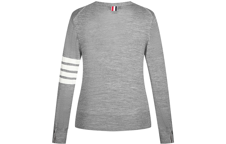 (Women) Thom Browne FW21 4-Bar V-Neck Wool Sweater - Light Grey. FKC334A-Y1014-055 圖 3