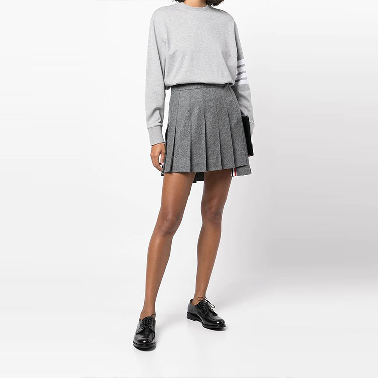 Lookbook (W) トムブラウン FW21 グレー クラシック 4バー ワッフルニット ジップアップスウェットシャツ FJS066A-06221-055