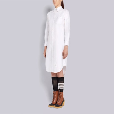 (W) 톰 브라운 FW21 화이트 롱슬리브 솔리드 스티치 셔츠 드레스 FDS001I-06177-100 Details for (W) 톰 브라운 FW21 화이트 롱슬리브 솔리드 스티치 셔츠 드레스 FDS001I-06177-100