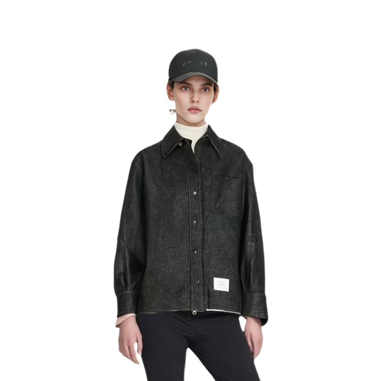 Details for (Women) Thom Browne FW21 Four-Bar Stripe Shirt Jacket Black FLD005X-03028-001