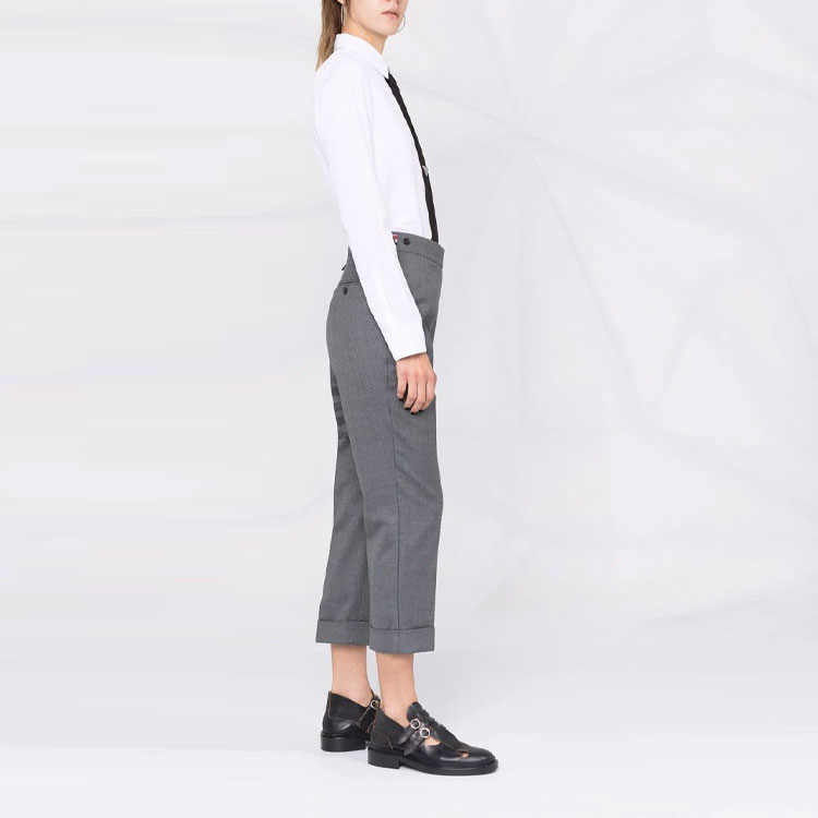 (Women) Thom Browne FW21 Grey Four-Bar Straight-Leg Pants. FTC392A-04346-035 圖 5