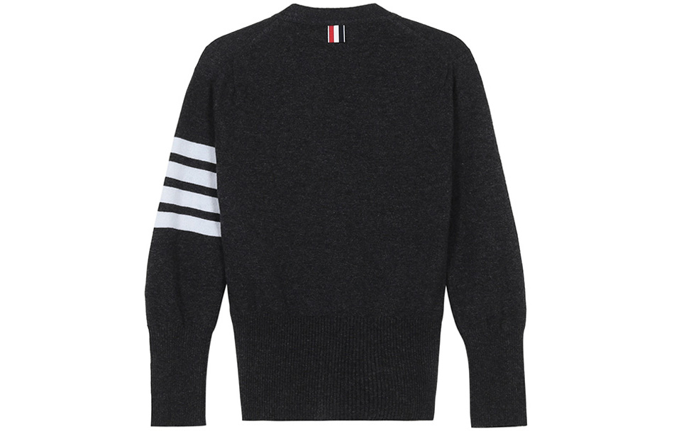 (Women) Thom Browne FW21 Grey V-neck Cashmere Sweater with Stripes. FKC001A-00011-025 圖 3