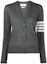 Buy (W) 톰 브라운 FW21 그레이 울 니트 스웨터 포 스트라이프 브이넥 FKC334A-Y1014-035
