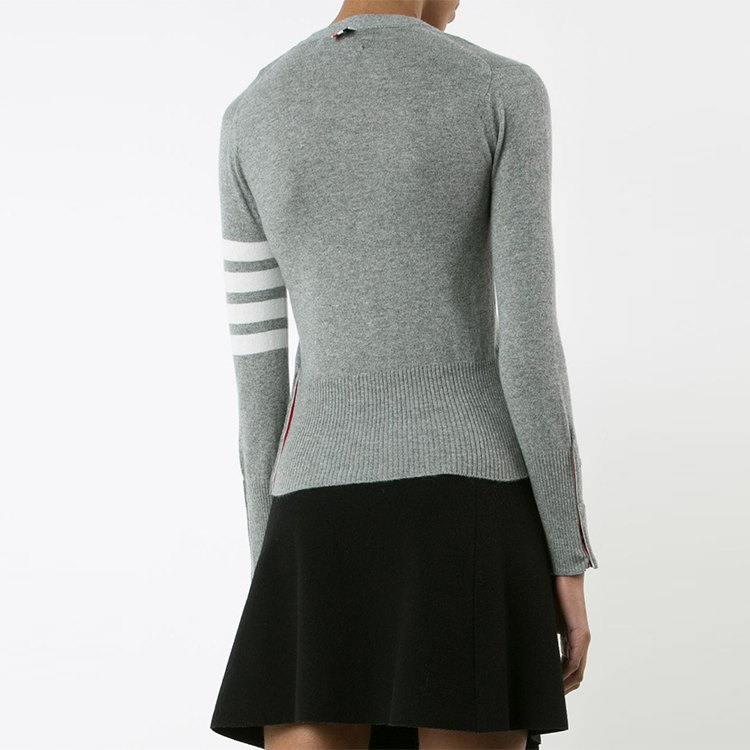 (Women) Thom Browne FW21 Side Stripe Cashmere Sweater Gray FKC001A-00011-055 圖 4