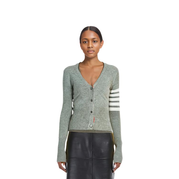 (Women) Thom Browne FW21 Side Stripe Cashmere Sweater Gray FKC001A-00011-055 圖 7