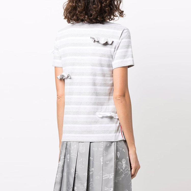 (Women) THOM BROWNE FW21 Striped Appliqué Crewneck Short Sleeve T-Shirt. FJS105E-07998-065 圖 5