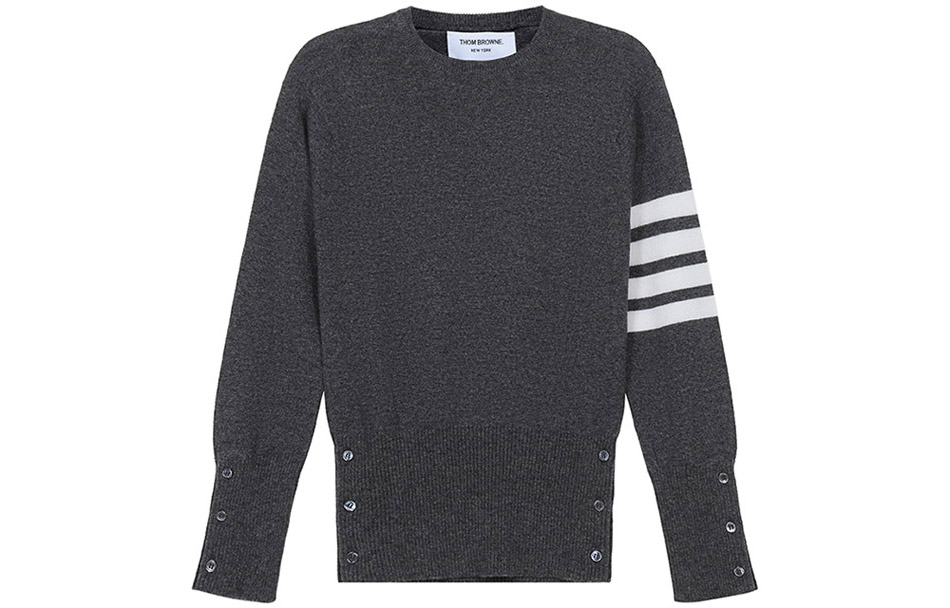 (Women) THOM BROWNE FW21 Striped Crewneck Cashmere Sweater Grey FKA001A-00011-035 圖 2