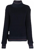 (Women) THOM BROWNE FW21 Waffle Knit Wool Turtleneck Sweater Women’s Blue FJS092A-05396-415 (Women) THOM BROWNE FW21 Waffle Knit Wool Turtleneck Sweater Women’s Blue FJS092A-05396-415