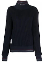 Order (W) THOM BROWNE FW21 女士藍色羊毛高領針織毛衣 FJS092A-05396-415