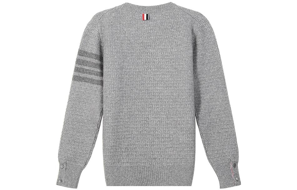(Women) THOM BROWNE FW22  4-Bar Jacquard Crewneck Knit Sweater Light Grey FKA359A-Y1501-055 圖 3