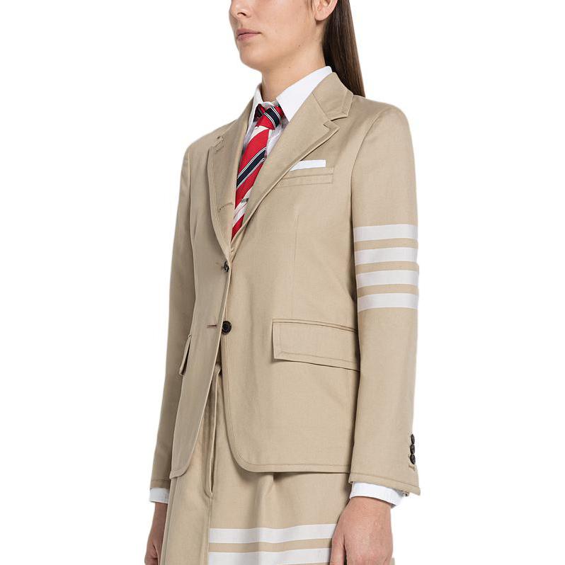 (Women) Thom Browne FW22  Beige Cotton Blazer with Four-Bar Stripes. FBC816A-07890-275 圖 4