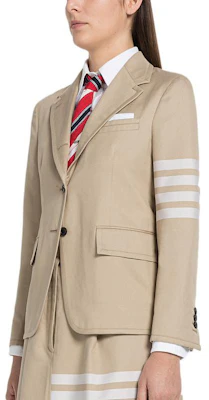 (W) Thom Browne FW22 米色四條紋棉質西裝外套。 FBC816A-07890-275 Shop (W) Thom Browne FW22 米色四條紋棉質西裝外套。 FBC816A-07890-275
