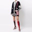 Lookbook (W) THOM BROWNE FW22 藍色四條紋V領針織羊毛開襟外套。 FKC476A-Y1032-415