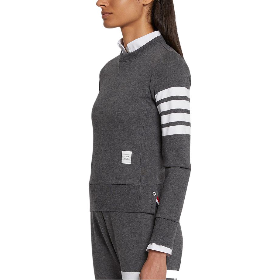 Purchase (W) 톰 브라운 FW22 클래식 4-바 그레이 크루넥 스웨트셔츠 다크 그레이. FJT002A-00535-025