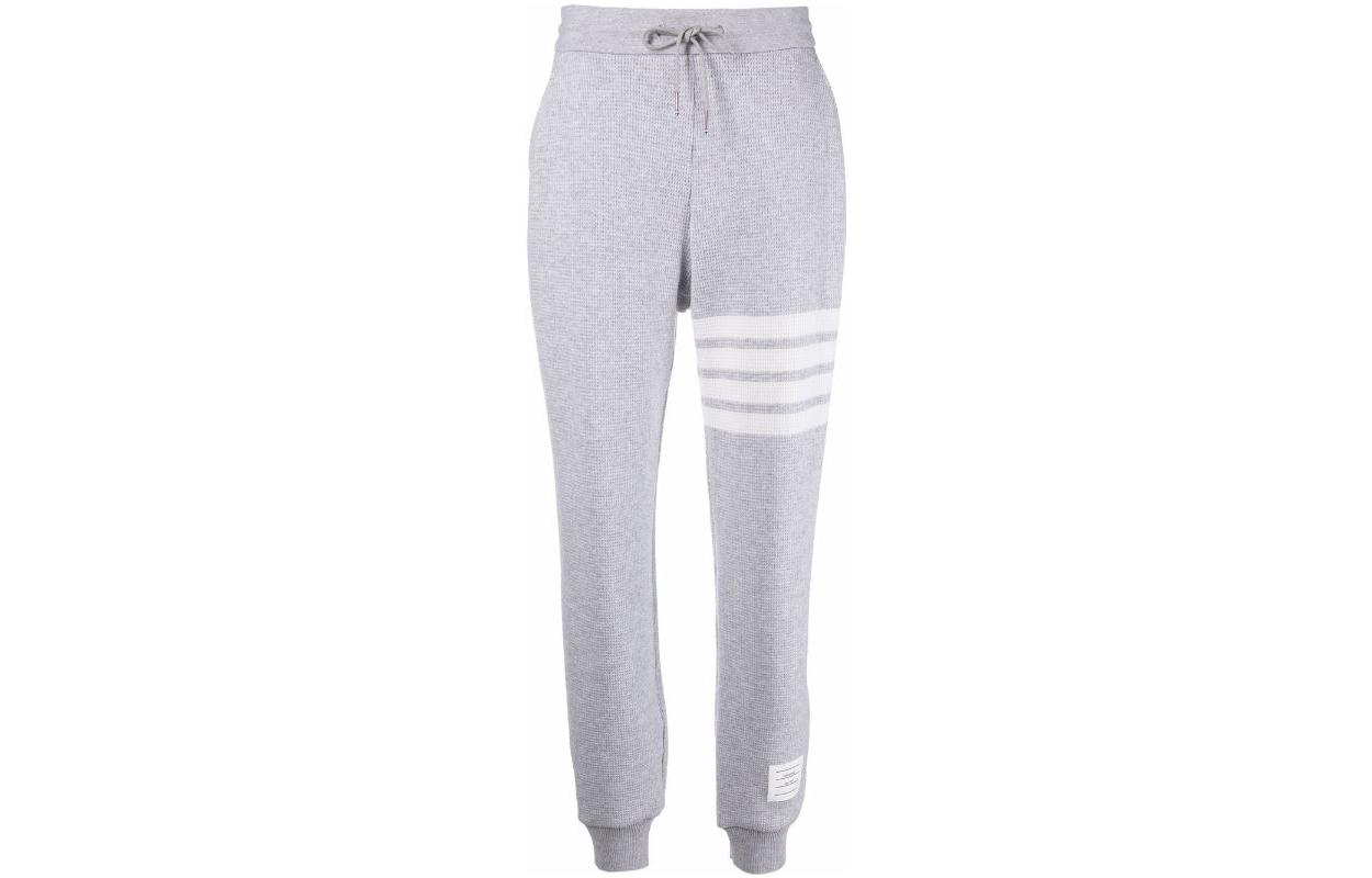 (Women) THOM BROWNE FW22  Classic 4-Bar Knit Waffle Sweatpants Grey FJQ073-AJ0012-065