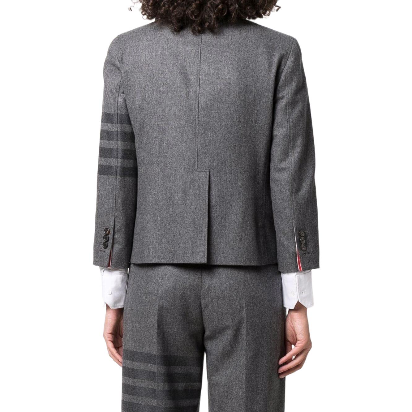 (Women) THOM BROWNE FW22  Gray Single-Breasted Casual Striped Blazer Jacket. FBC782A-06393-035 圖 5