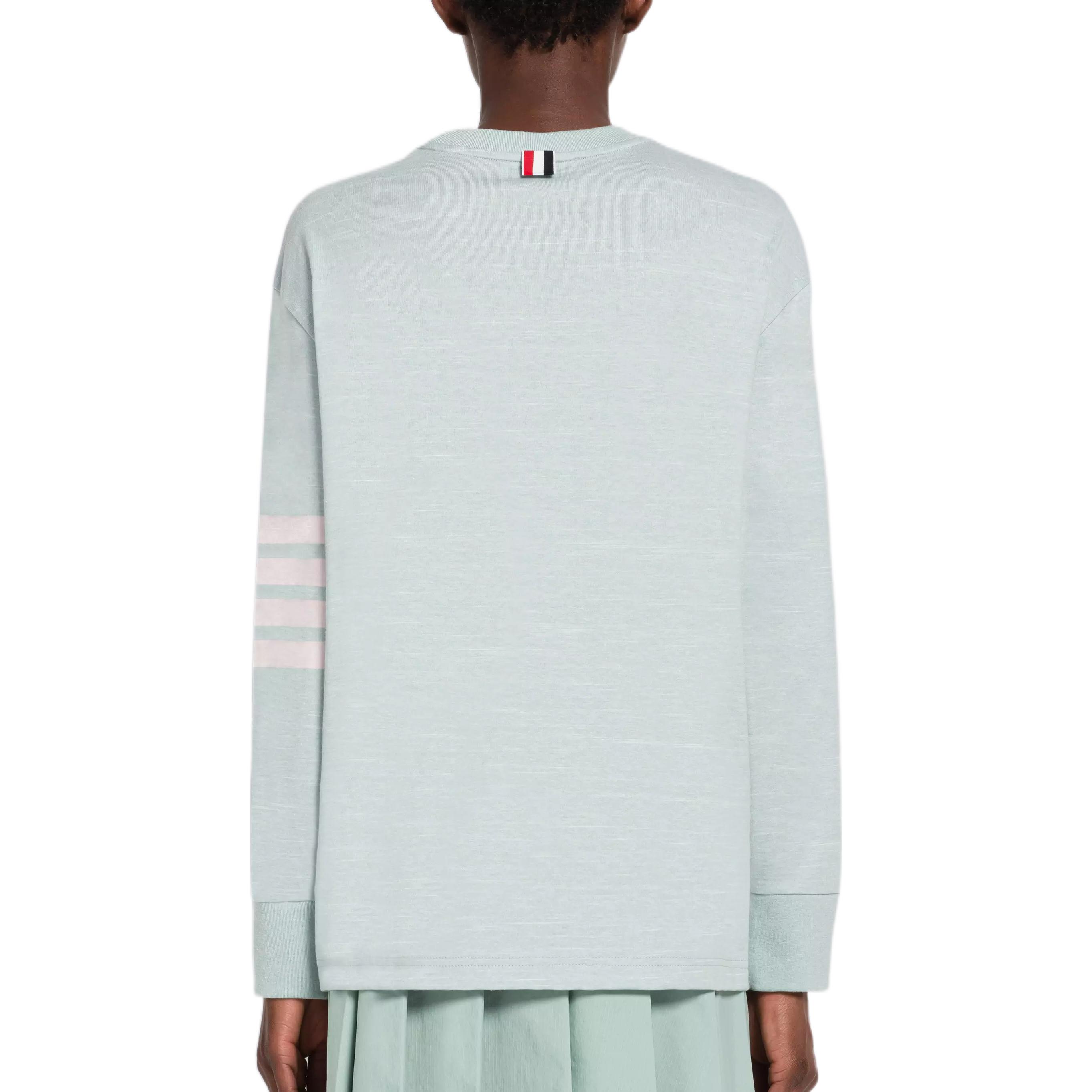 (Women) Thom Browne FW22  Green 4-Bar Stripe Pullover T-Shirt. FJS066A-06221-450 圖 4
