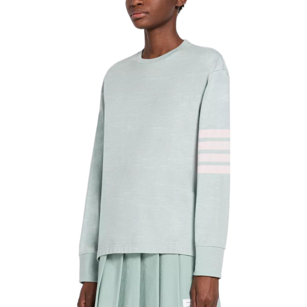 (Women) Thom Browne FW22  Green 4-Bar Stripe Pullover T-Shirt. FJS066A-06221-450 圖 5