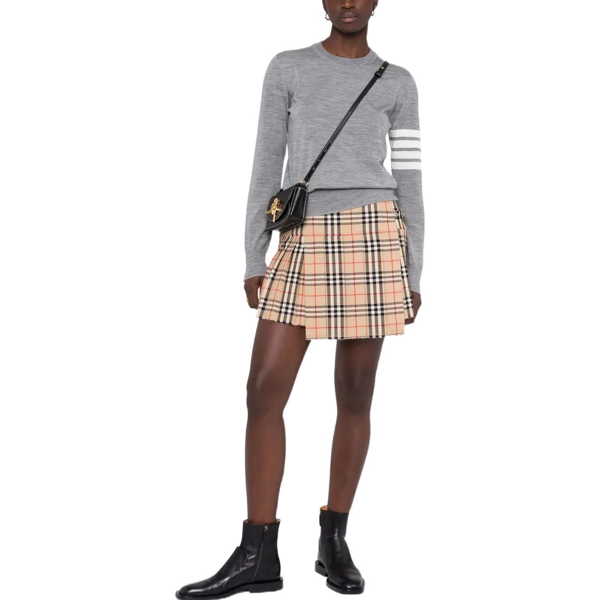 (Women) THOM BROWNE FW22  Grey Colorblock Striped Wool Knit Sweater. FKA280-AY1014-055 圖 3