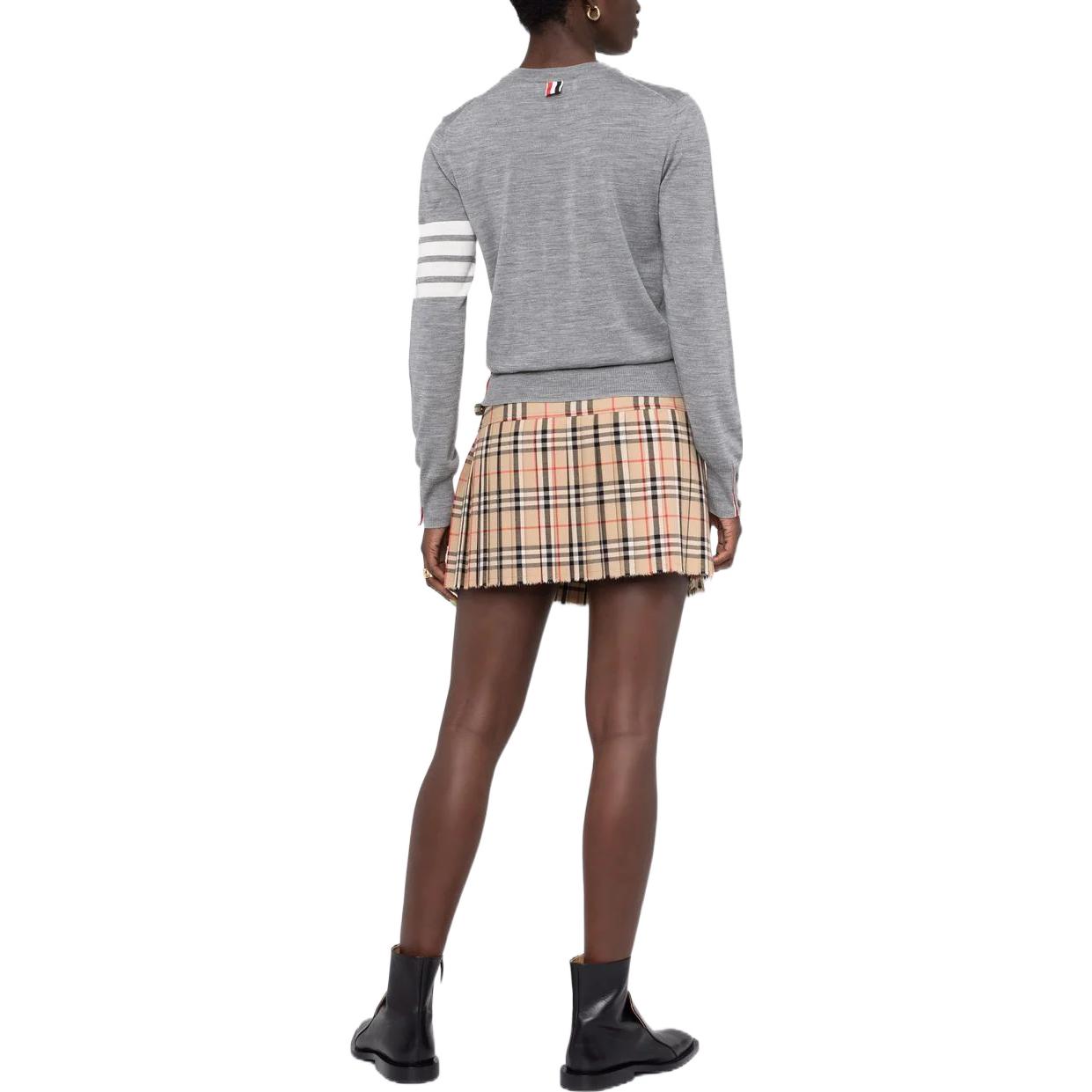 (Women) THOM BROWNE FW22  Grey Colorblock Striped Wool Knit Sweater. FKA280-AY1014-055 圖 4