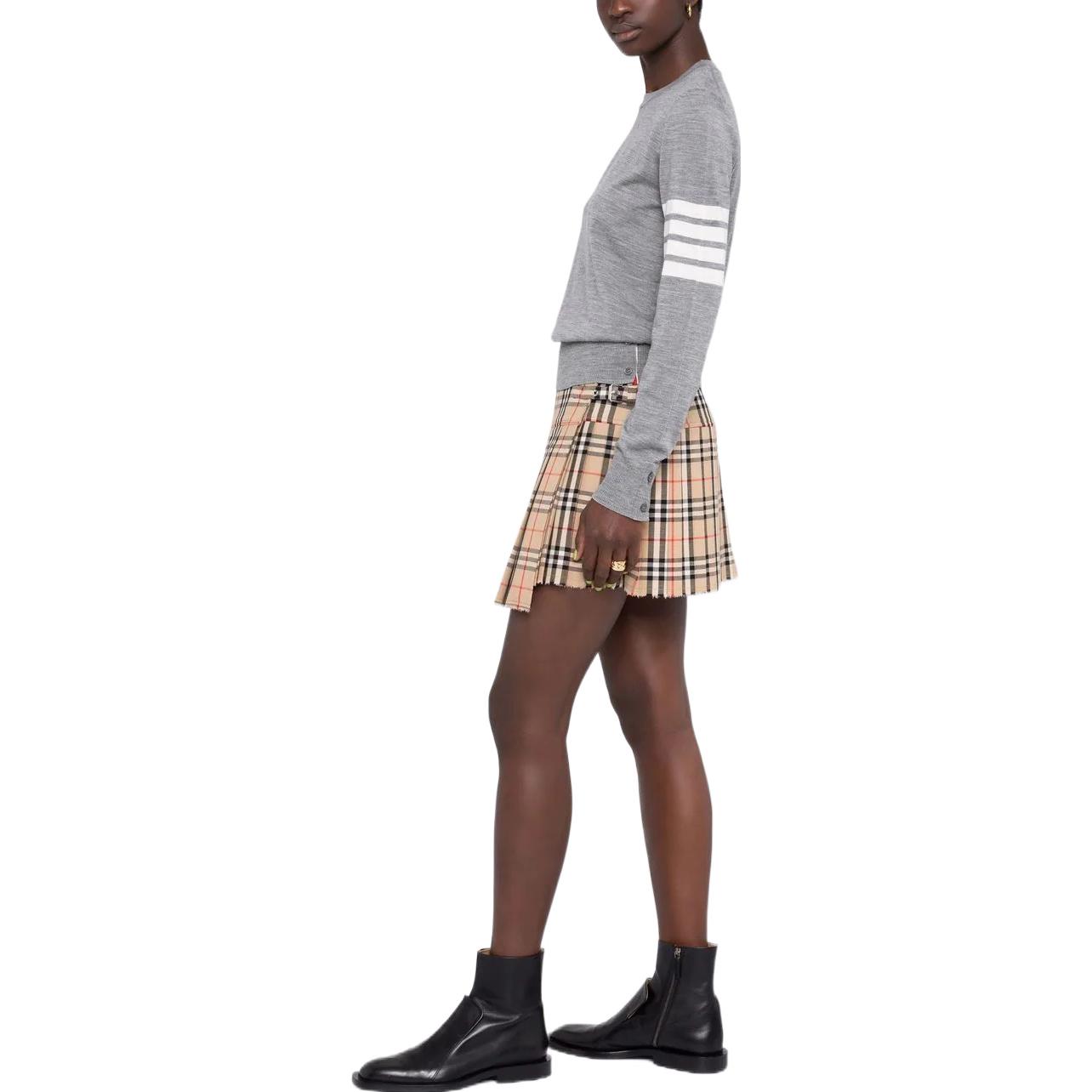 (Women) THOM BROWNE FW22  Grey Colorblock Striped Wool Knit Sweater. FKA280-AY1014-055 圖 5