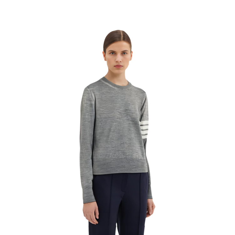 (Women) THOM BROWNE FW22  Grey Colorblock Striped Wool Knit Sweater. FKA280-AY1014-055 圖 6