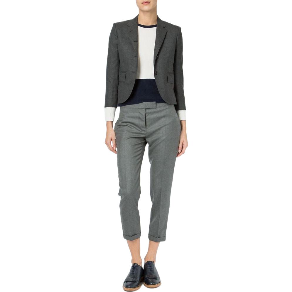 (Women) THOM BROWNE FW22  Grey Single-Breasted Long-Sleeve Blazer Jacket FBC010A-00626-025 圖 3