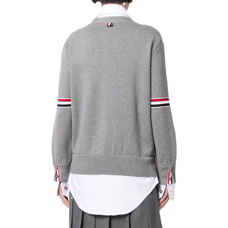 (Women) Thom Browne FW22  Grey Stripe Knit Long-Sleeve Single-Breasted Top FKC456A-Y3007-055 圖 4