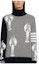 Buy (Women) THOM BROWNE FW22 Light Gray All-Over Print High-Neck Knit Sweater. FKA380F-Y1029-055