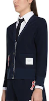 Purchase (Women) THOM BROWNE FW22 Navy Blue V-Neck Button Knit Cardigan. FJT221-EJ000-3415