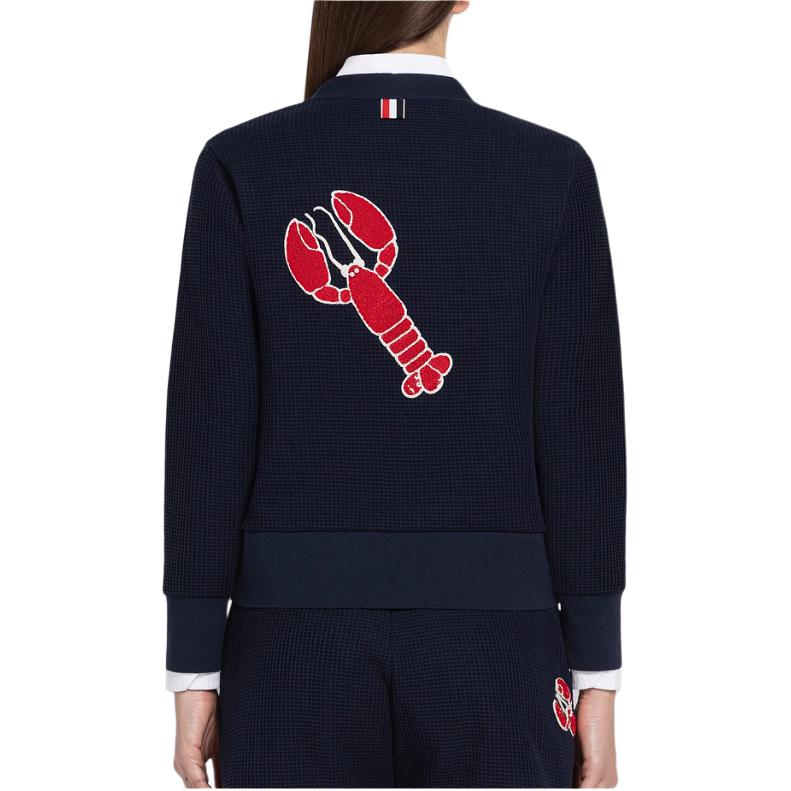 Details for (W) 톰브라운 FW22 네이비 블루 브이넥 버튼 니트 가디건. FJT221-EJ000-3415