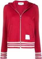 (Women) Thom Browne FW22 Red Striped Zipper Hoodie Jacket. FJT240A-J0033-601 (Women) Thom Browne FW22 Red Striped Zipper Hoodie Jacket. FJT240A-J0033-601
