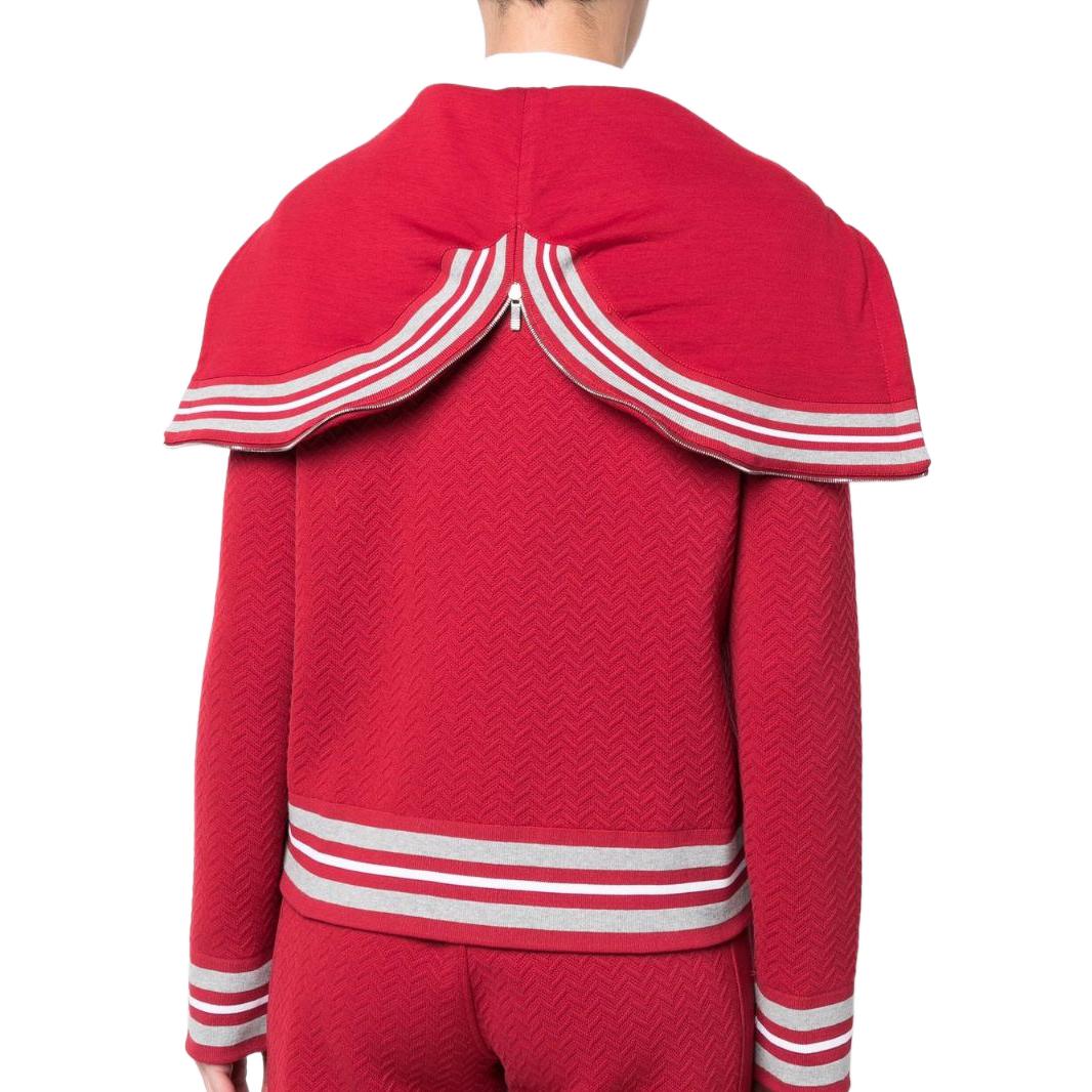 Shop (W) Thom Browne FW22 红色条纹拉链连帽外套夹克. FJT240A-J0033-601