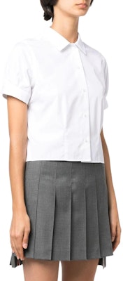 (W) Thom Browne 2022秋冬短袖单排扣白衬衫 FLL138A-03113-100 Purchase (W) Thom Browne 2022秋冬短袖单排扣白衬衫 FLL138A-03113-100