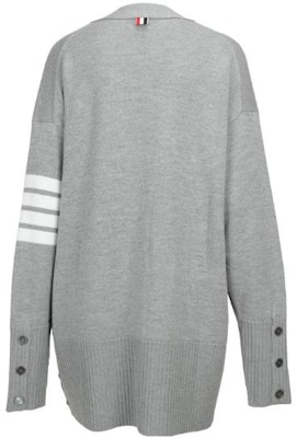 (Women) Thom Browne FW22 Striped Button-Up Knit Sweater Light Grey. FKC402A-Y1002-055 Lookbook (Women) Thom Browne FW22 Striped Button-Up Knit Sweater Light Grey. FKC402A-Y1002-055