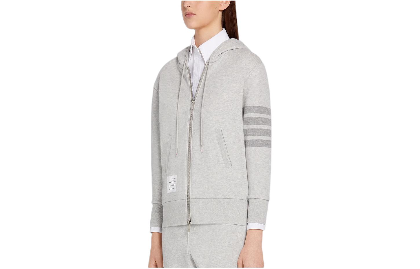 Shop (W) 톰브라운 FW22 그레이 스트라이프 지퍼 후디 FJT174A-06910-065