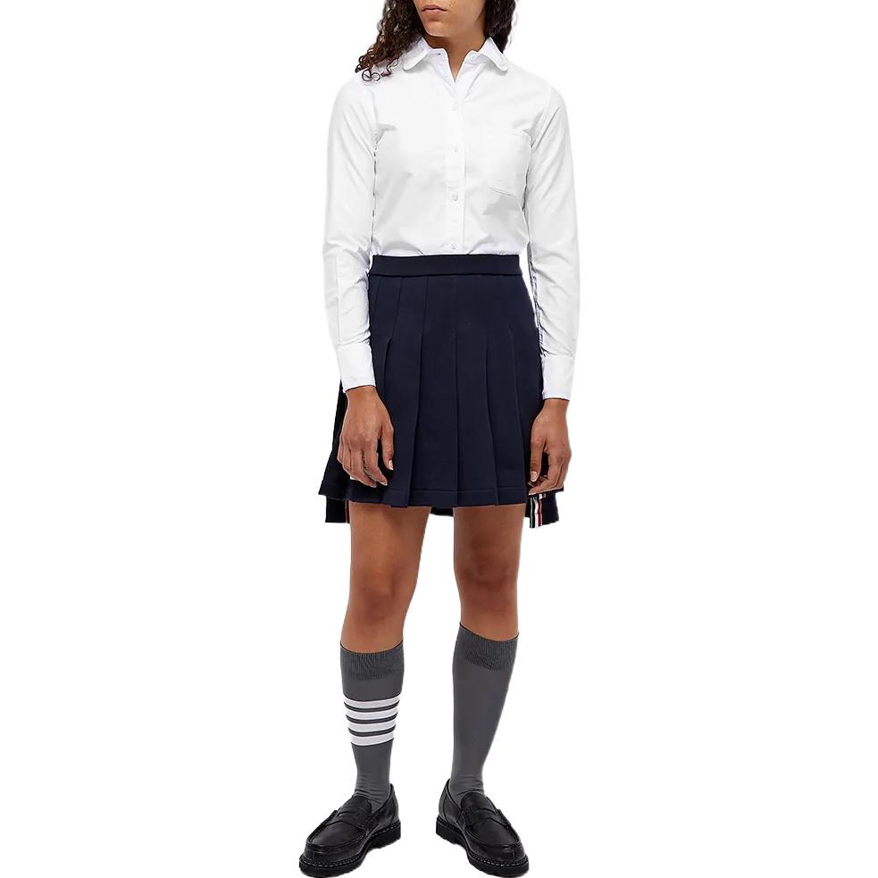 Lookbook (W) 톰브라운 FW22 화이트 솔리드 싱글브레스티드 긴소매 셔츠 FLL019B-03634-100