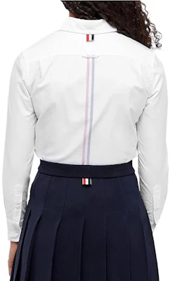 (W) 톰브라운 FW22 화이트 솔리드 싱글브레스티드 긴소매 셔츠 FLL019B-03634-100 Shop (W) 톰브라운 FW22 화이트 솔리드 싱글브레스티드 긴소매 셔츠 FLL019B-03634-100