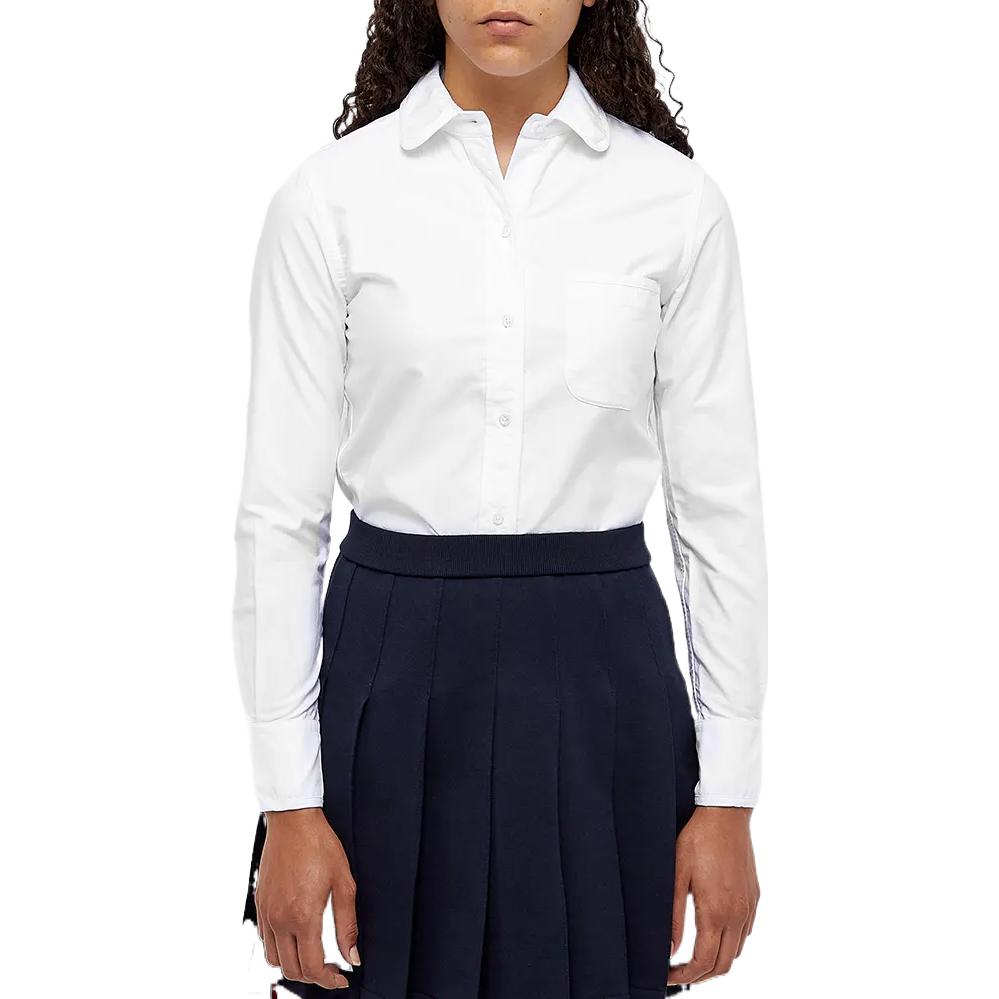 Purchase (W) 톰브라운 FW22 화이트 솔리드 싱글브레스티드 긴소매 셔츠 FLL019B-03634-100