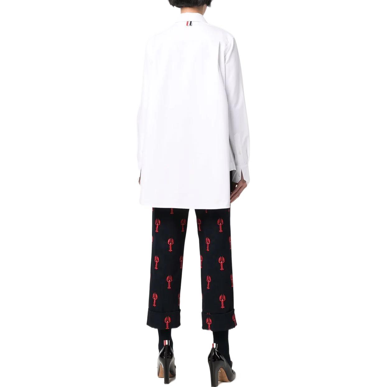 (Women) Thom Browne FW22  White Striped Bow Tie Long Sleeve Shirt. FLL139A-06496-100 圖 4