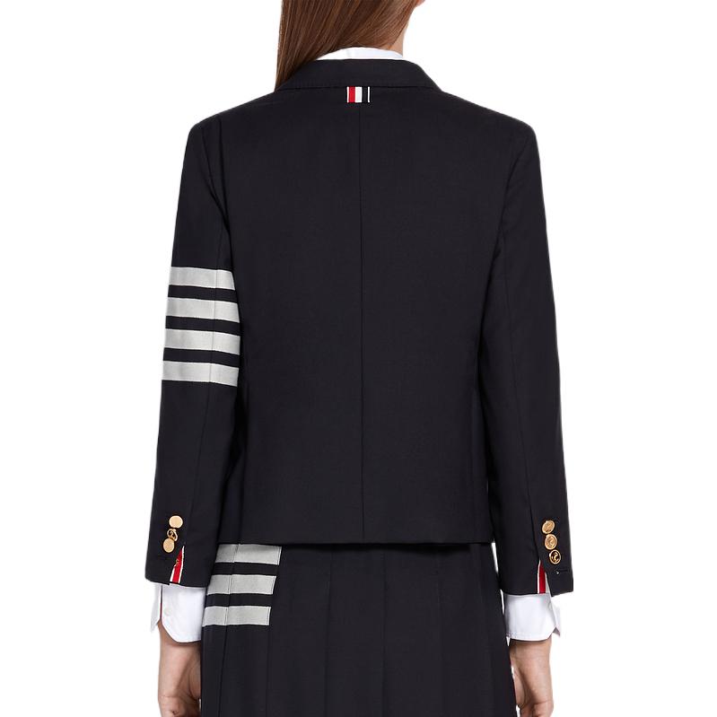 (Women) Thom Browne FW22 Colorblock Stripe Print Single-Breasted Blazer Navy . FBC010V-06146-415 圖 4