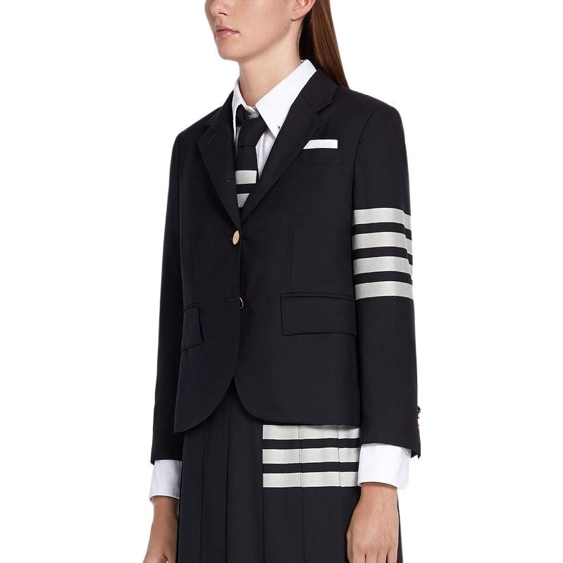 (Women) Thom Browne FW22 Colorblock Stripe Print Single-Breasted Blazer Navy . FBC010V-06146-415 圖 5