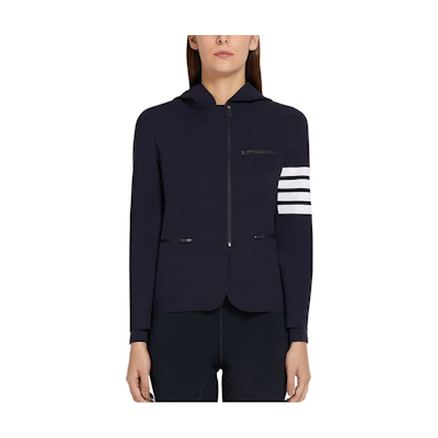 (Women) Thom Browne FW22 Contrast Stripe Print Zip Jacket Black FJA004A-06775-461