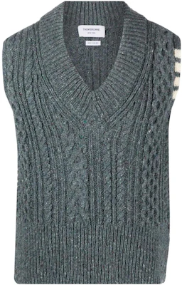 (Women) Thom Browne FW22 Four-Bar V-Neck Knit Vest Navy Blue MKV061A-Y1506-420 Buy (Women) Thom Browne FW22 Four-Bar V-Neck Knit Vest Navy Blue MKV061A-Y1506-420