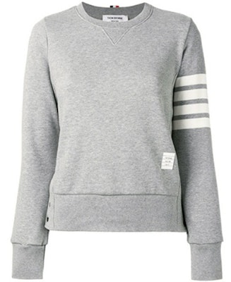 (W) トムブラウン FW22 グレー クラシック 4ストライプ ロゴ プルオーバー スウェットシャツ FJT002A-00535-055 Buy (W) トムブラウン FW22 グレー クラシック 4ストライプ ロゴ プルオーバー スウェットシャツ FJT002A-00535-055