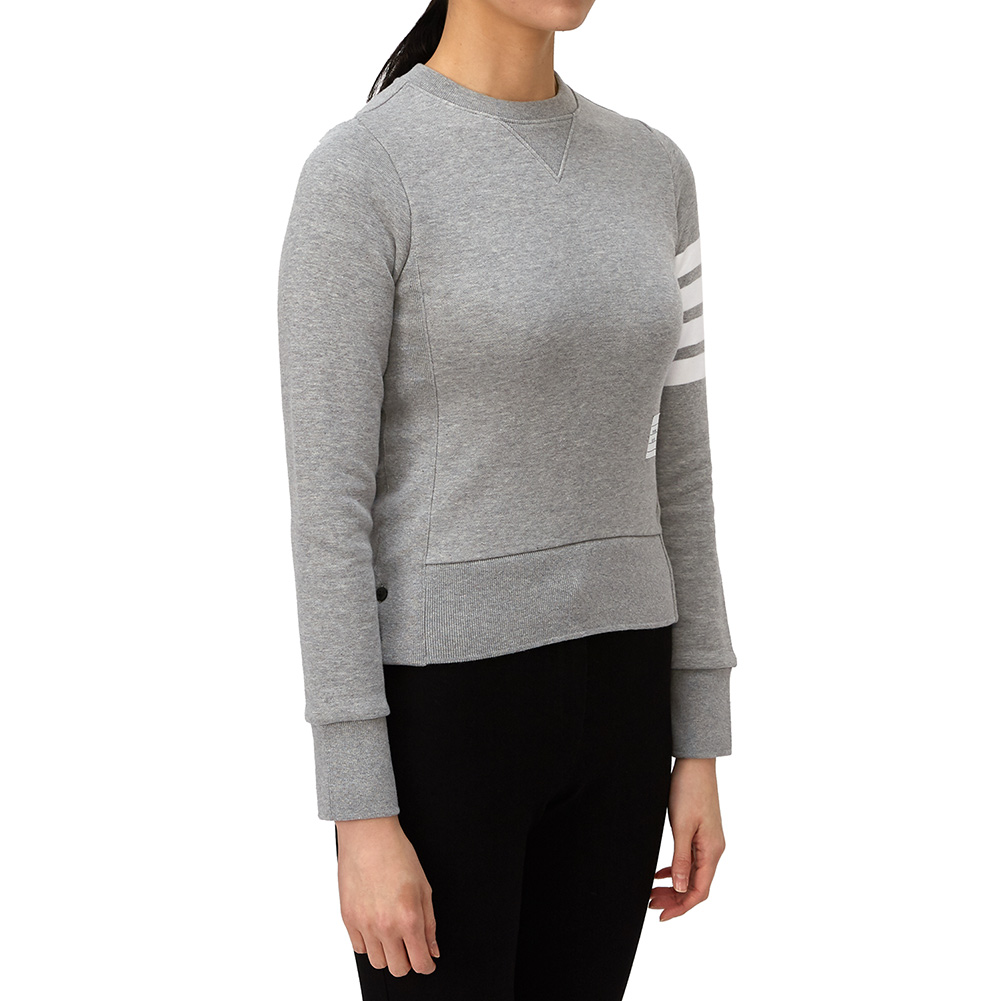 Details for (W) トムブラウン FW22 グレー クラシック 4ストライプ ロゴ プルオーバー スウェットシャツ FJT002A-00535-055