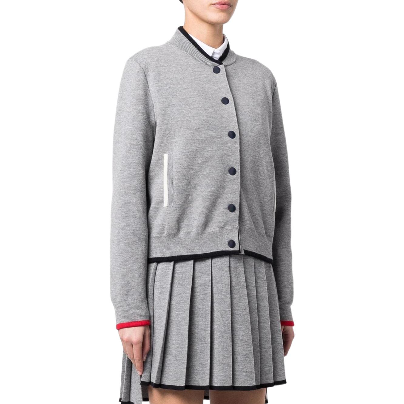 (Women) Thom Browne FW22 Grey Contrast Trim Single-Breasted Jacket FKJ073A-Y1037-055 圖 5