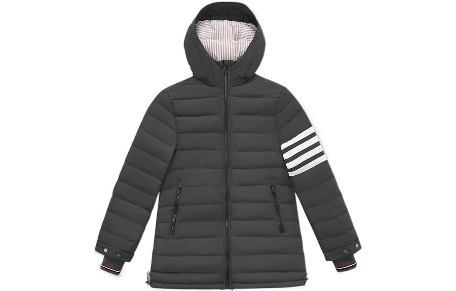 Order (W) THOM BROWNE FW22 Jaket Quilted Hooded Down Abu-Abu Tua FOD077X-07259-035